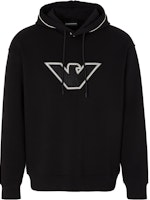 EMPORIO ARMANI FW23 Black Hoodie with Solid Color Logo Embroidery. 6R1ME5-1JHSZ-00A2 EMPORIO ARMANI FW23 Black Hoodie with Solid Color Logo Embroidery. 6R1ME5-1JHSZ-00A2