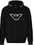 Buy EMPORIO ARMANI FW23 Black Hoodie with Solid Color Logo Embroidery. 6R1ME5-1JHSZ-00A2