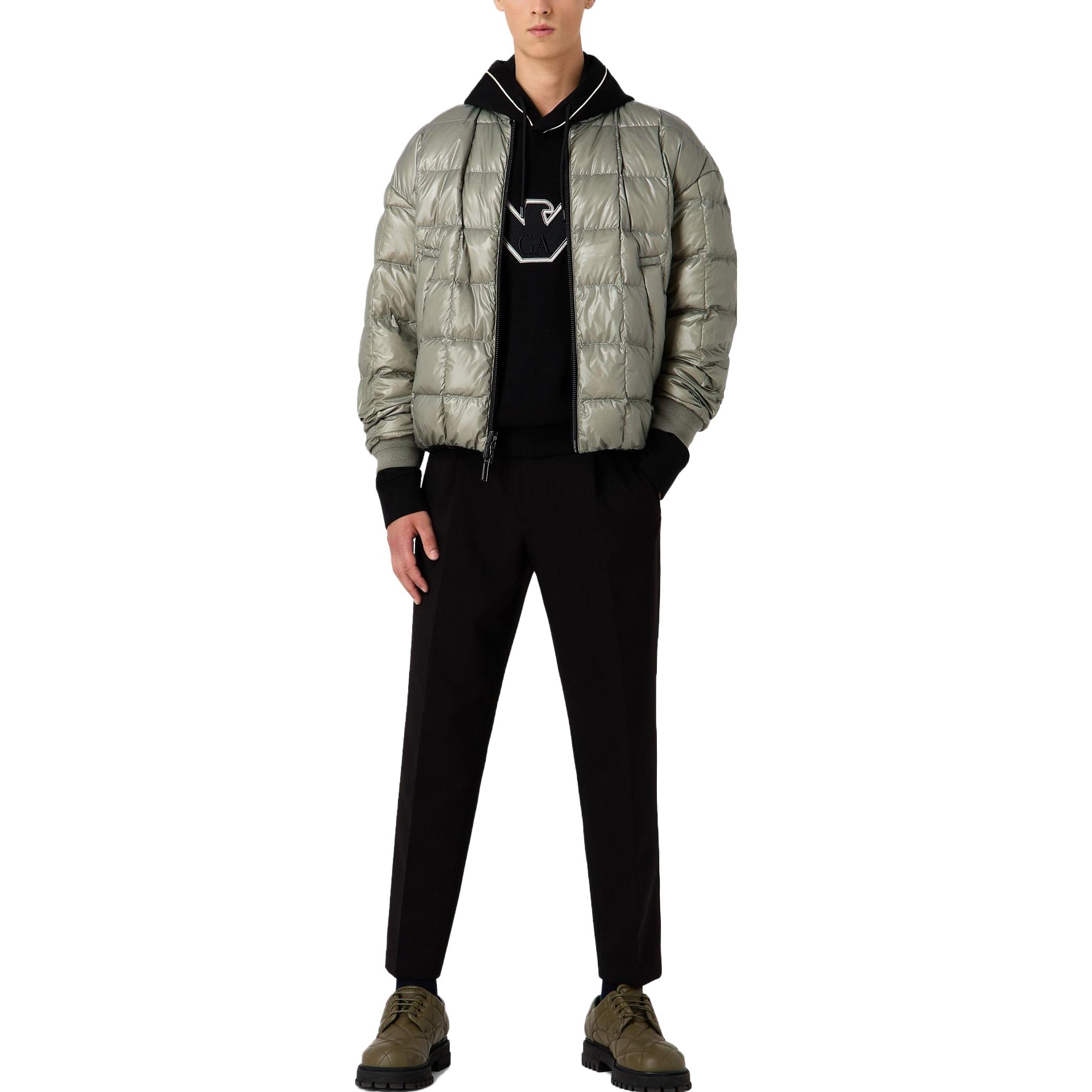 Details for EMPORIO ARMANI FW23  Black Hoodie with Solid Color Logo Embroidery. 6R1ME5-1JHSZ-00A2