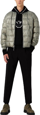 EMPORIO ARMANI FW23 Black Hoodie with Solid Color Logo Embroidery. 6R1ME5-1JHSZ-00A2 Details for EMPORIO ARMANI FW23 Black Hoodie with Solid Color Logo Embroidery. 6R1ME5-1JHSZ-00A2