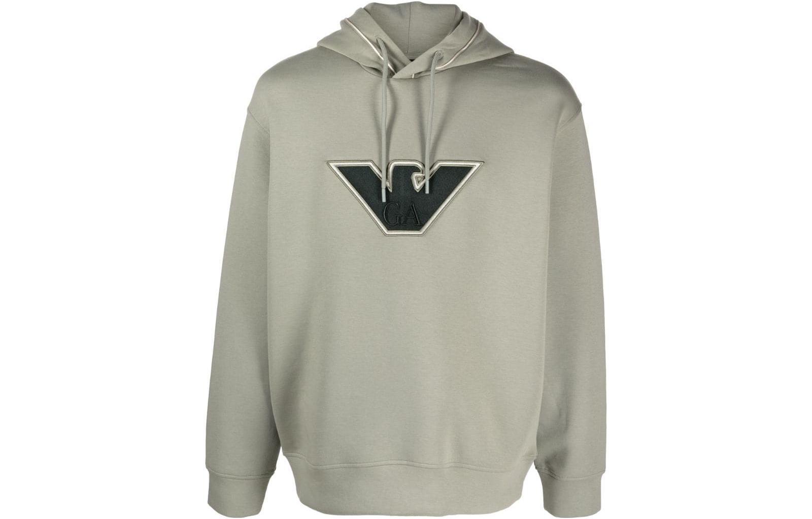 Sizing EMPORIO ARMANI FW23  Black Hoodie with Solid Color Logo Embroidery. 6R1ME5-1JHSZ-00A2