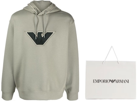 EMPORIO ARMANI FW23 Black Hoodie with Solid Color Logo Embroidery. 6R1ME5-1JHSZ-00A2 Cheap EMPORIO ARMANI FW23 Black Hoodie with Solid Color Logo Embroidery. 6R1ME5-1JHSZ-00A2