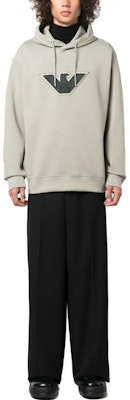 EMPORIO ARMANI FW23 Black Hoodie with Solid Color Logo Embroidery. 6R1ME5-1JHSZ-00A2 1