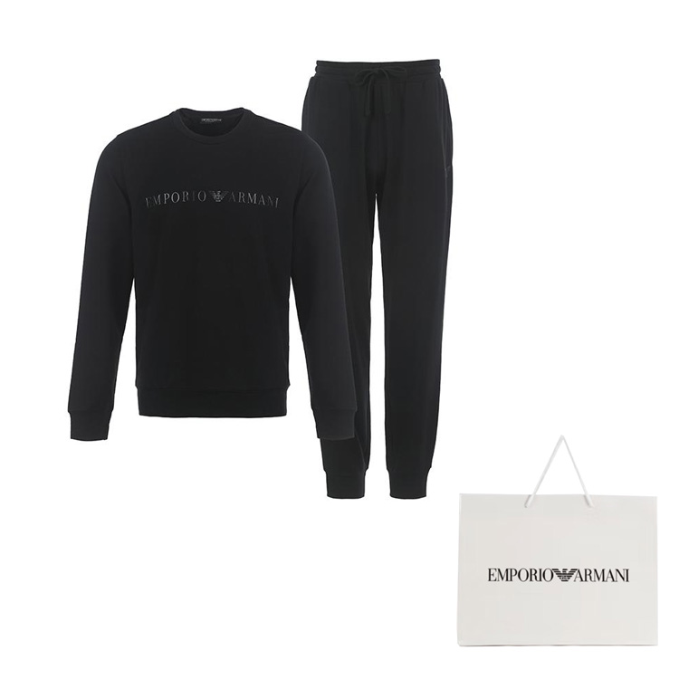 Emporio Armani FW23  Black Letter Print Crewneck Sweatshirt Set. 111943-3F595-00020 圖 3