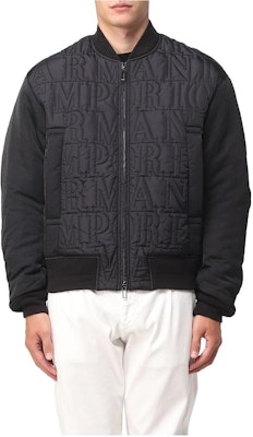 埃姆普里奥·阿玛尼 FW23 黑色字母印花拉链棒球夹克 6R1B76-1NIJZ-0999 Lookbook 埃姆普里奥·阿玛尼 FW23 黑色字母印花拉链棒球夹克 6R1B76-1NIJZ-0999