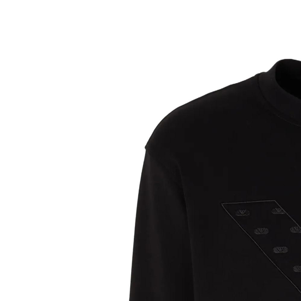 Details for 엠포리오 아르마니 FW23 블랙 로고 프린트 크루넥 풀오버 스웻셔츠. 6R1ME7-1JHSZ-0999