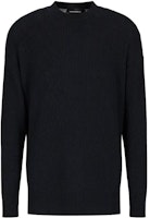 EMPORIO ARMANI FW23 Black Ribbed Knit Crewneck Sweater. 6R1MX2-1MAXZ-0920 EMPORIO ARMANI FW23 Black Ribbed Knit Crewneck Sweater. 6R1MX2-1MAXZ-0920