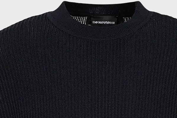 エンポリオ アルマーニ FW23 ブラック リブ編み クルーネック セーター. 6R1MX2-1MAXZ-0920 Sizing エンポリオ アルマーニ FW23 ブラック リブ編み クルーネック セーター. 6R1MX2-1MAXZ-0920