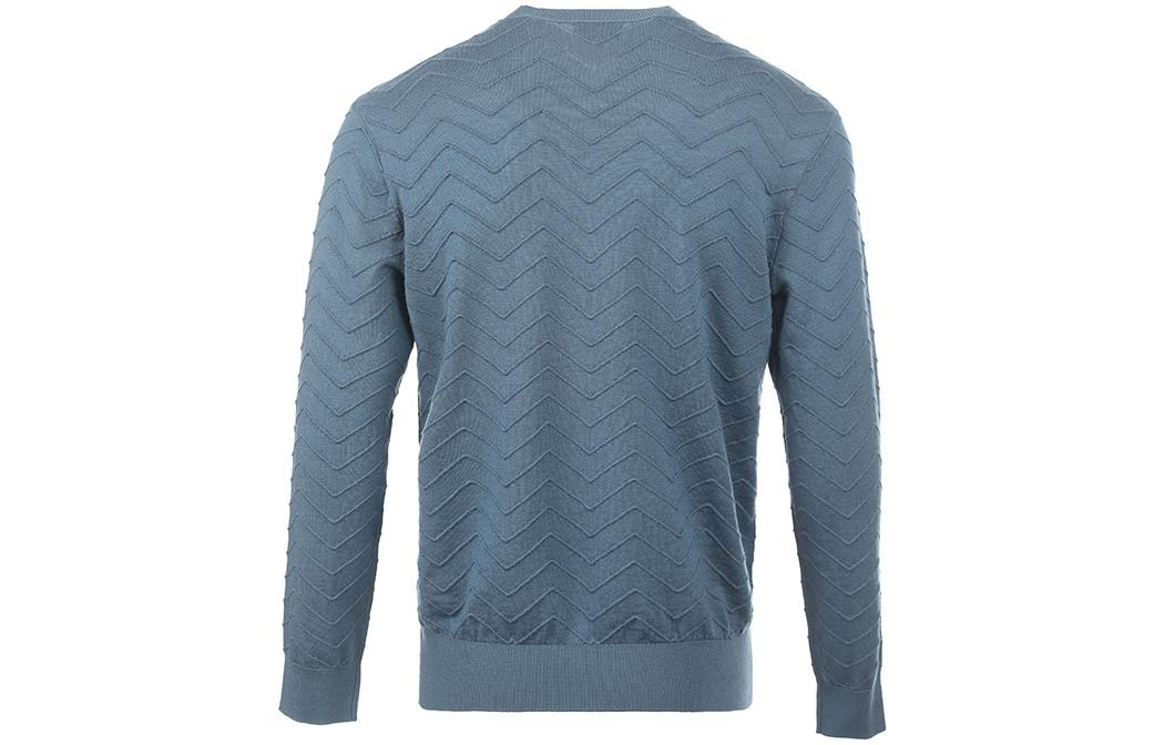 Lookbook Jersey Azul Sólido Cuello Redondo EMPORIO ARMANI FW23. 6R1MX9-1MCWZ-F938