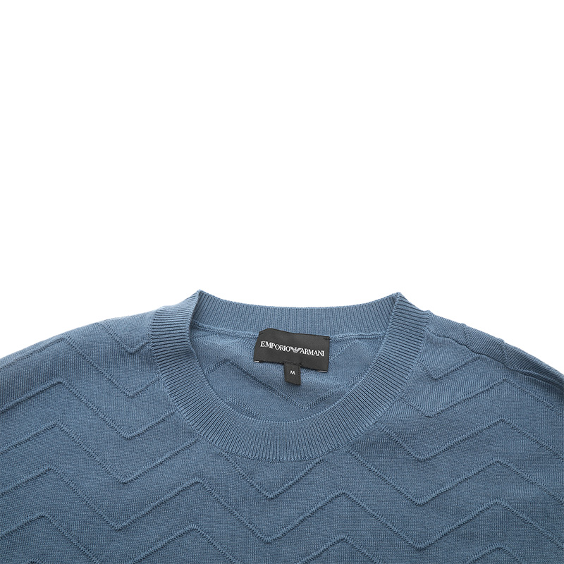 Details for Jersey Azul Sólido Cuello Redondo EMPORIO ARMANI FW23. 6R1MX9-1MCWZ-F938