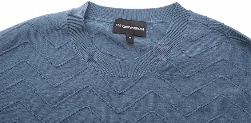 Jersey Azul Sólido Cuello Redondo EMPORIO ARMANI FW23. 6R1MX9-1MCWZ-F938 Details for Jersey Azul Sólido Cuello Redondo EMPORIO ARMANI FW23. 6R1MX9-1MCWZ-F938