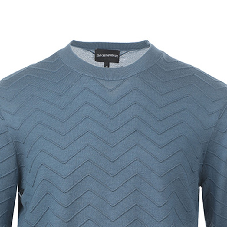 Cheap Jersey Azul Sólido Cuello Redondo EMPORIO ARMANI FW23. 6R1MX9-1MCWZ-F938