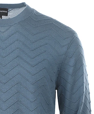 Jersey Azul Sólido Cuello Redondo EMPORIO ARMANI FW23. 6R1MX9-1MCWZ-F938 1