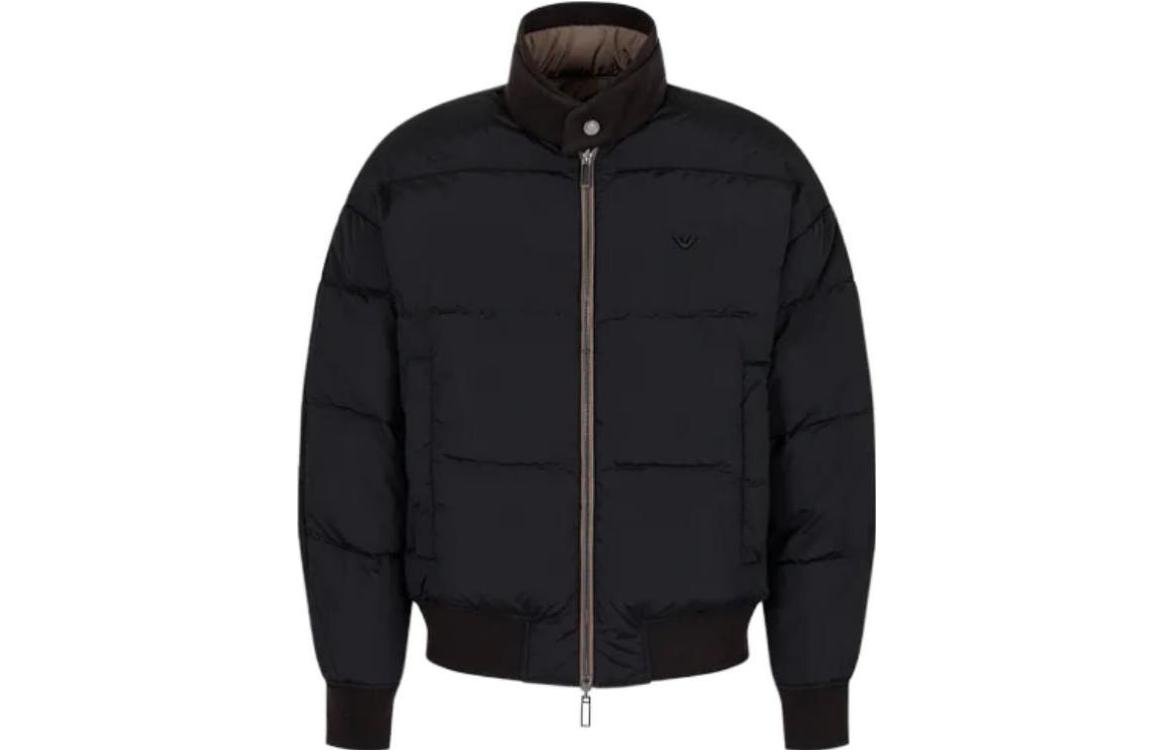 EMPORIO ARMANI FW23  Brown Loose-Fit Letter Stand Collar Cotton Jacket. 6R1B751-NFEZ1-0440 圖 3