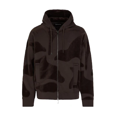 EMPORIO ARMANI FW23 Camouflage Zip Hoodie Jacket Army Green 6R1MF9-1JUWZ-105A6