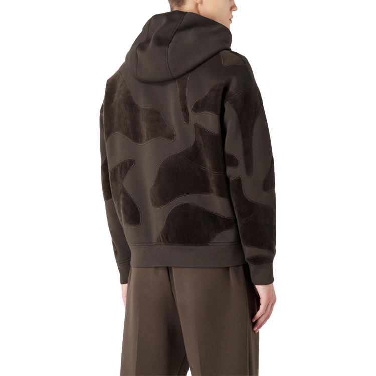 Shop EMPORIO ARMANI FW23  Camouflage Zip Hoodie Jacket Army Green 6R1MF9-1JUWZ-105A6