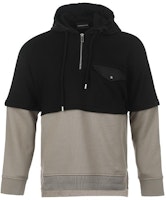 EMPORIO ARMANI FW23 Colorblock Hoodie Black Long Sleeve Pullover 6R1MBV-1JWPZ-0019 EMPORIO ARMANI FW23 Colorblock Hoodie Black Long Sleeve Pullover 6R1MBV-1JWPZ-0019