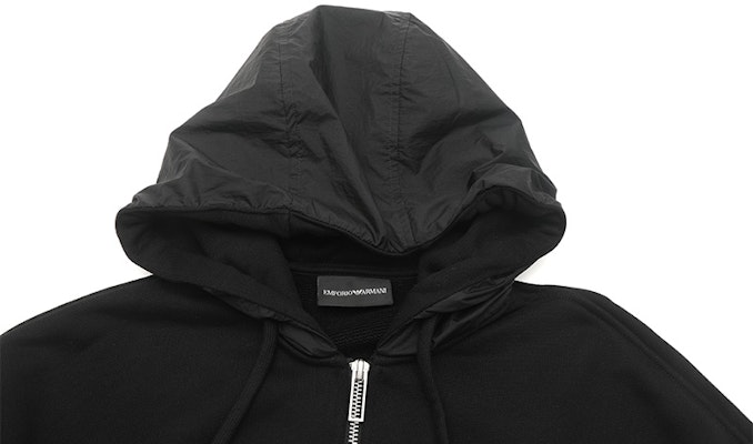 EMPORIO ARMANI FW23 拼色連帽黑色長袖上衣 6R1MBV-1JWPZ-0019 Purchase EMPORIO ARMANI FW23 拼色連帽黑色長袖上衣 6R1MBV-1JWPZ-0019