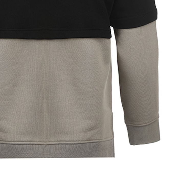 Cheap EMPORIO ARMANI FW23 拼色連帽黑色長袖上衣 6R1MBV-1JWPZ-0019