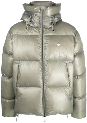 EMPORIO ARMANI FW23 Green Puffer Jacket with Logo Embroidery. 6R1B97-1NKZZ-0606 Buy EMPORIO ARMANI FW23 Green Puffer Jacket with Logo Embroidery. 6R1B97-1NKZZ-0606