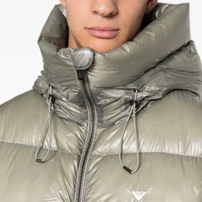 EMPORIO ARMANI FW23 Green Puffer Jacket with Logo Embroidery. 6R1B97-1NKZZ-0606 Cheap EMPORIO ARMANI FW23 Green Puffer Jacket with Logo Embroidery. 6R1B97-1NKZZ-0606