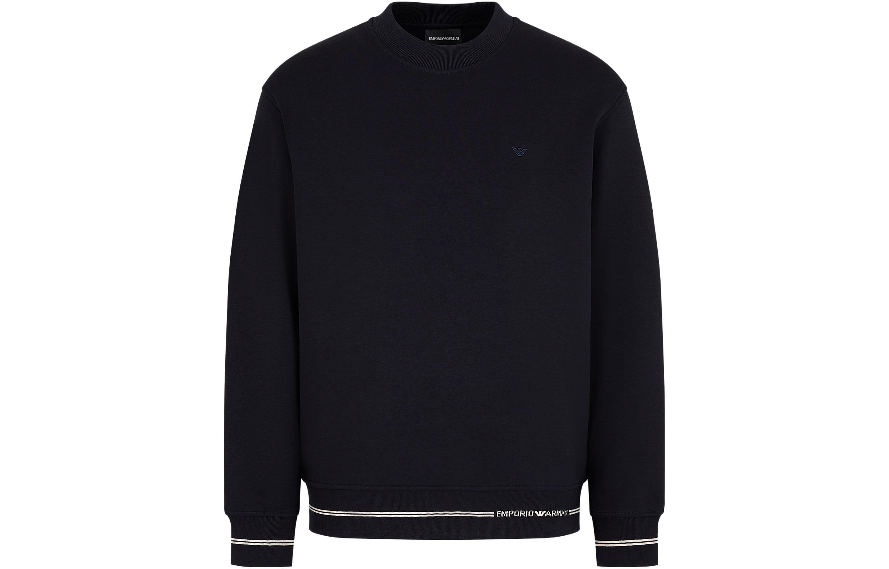 Buy EMPORIO ARMANI FW23  Letter Jacquard Navy Blue Casual Sweatshirt. 6R1MF2-1JHSZ-09R1