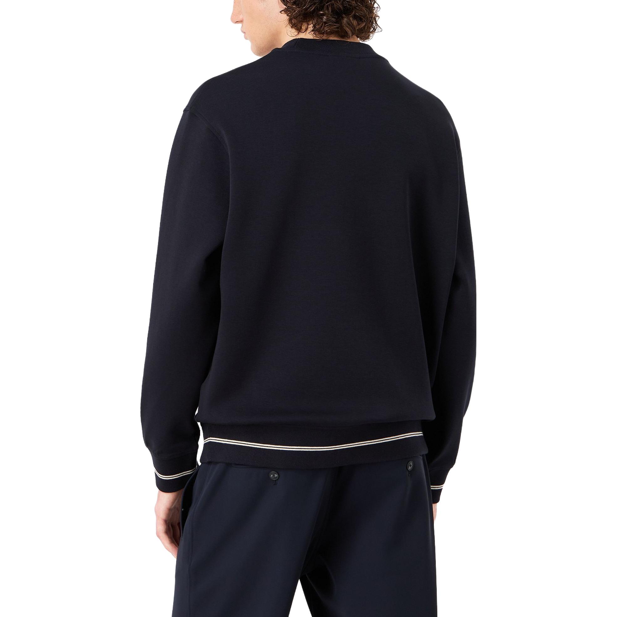 Shop EMPORIO ARMANI FW23  Letter Jacquard Navy Blue Casual Sweatshirt. 6R1MF2-1JHSZ-09R1