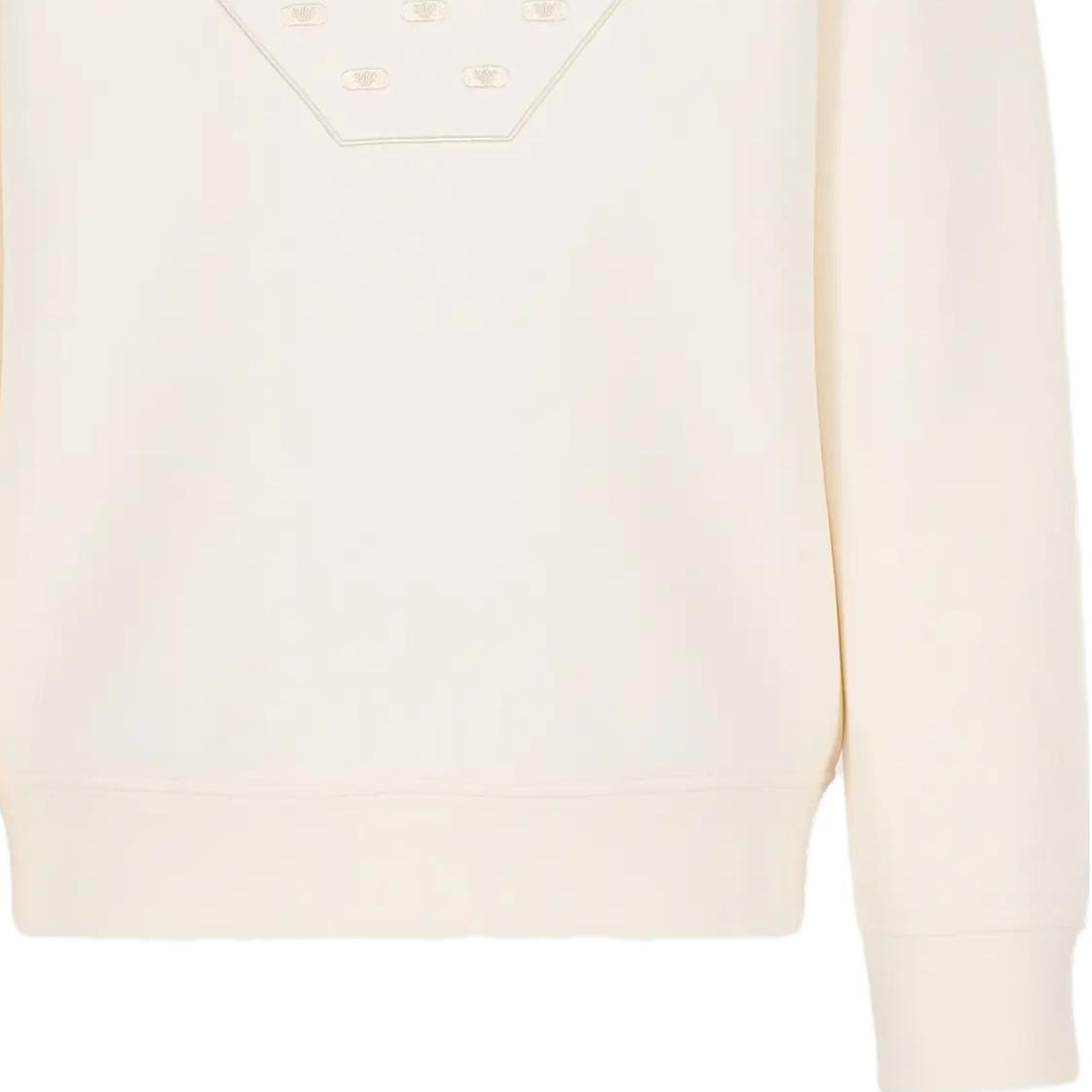 Shop EMPORIO ARMANI FW23 刺繡徽標休閒運動衫 6R1ME7-1JHSZ-0128