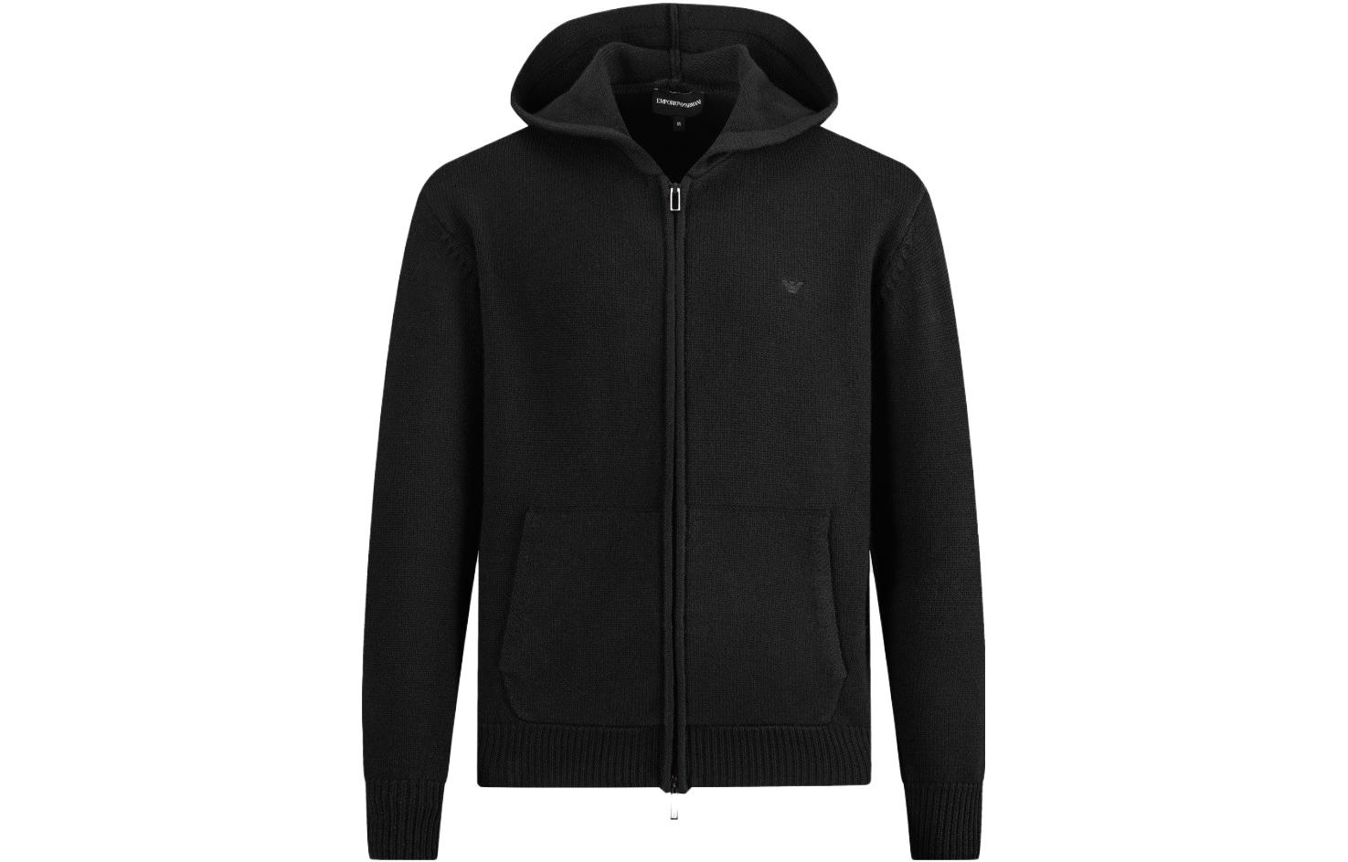 EMPORIO ARMANI FW23  Logo Embroidered Knit Hoodie. 6R1MX6-1MNAZ-0999 圖 2