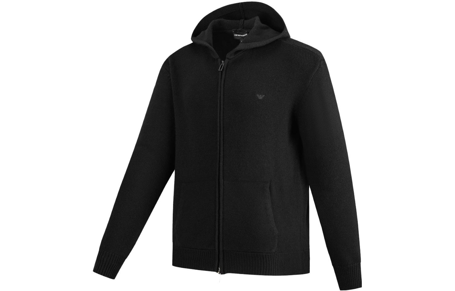 EMPORIO ARMANI FW23  Logo Embroidered Knit Hoodie. 6R1MX6-1MNAZ-0999 圖 4