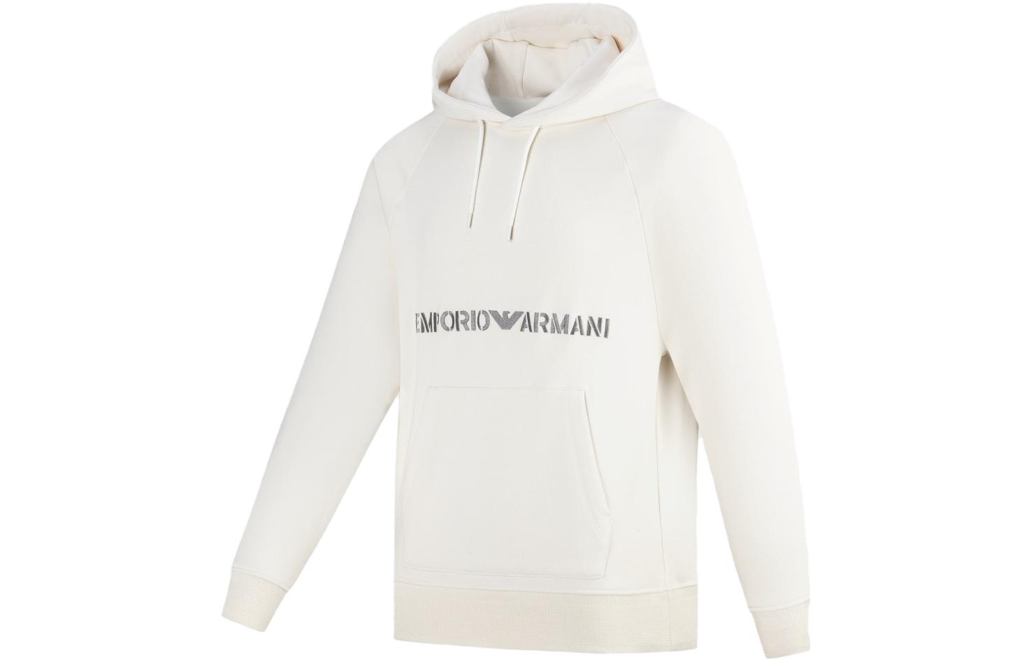 Shop Emporio Armani FW23  Logo Embroidered Sweatshirt 6R1ME9-1JWPZ-06F5
