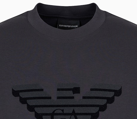 EMPORIO ARMANI FW23 Logo Print Crewneck Long Sleeve Sweatshirt. 6R1MG7-1JHSZ-08A4 1