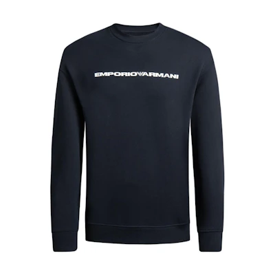EMPORIO ARMANI FW23 Logo Print Crewneck Pullover Sweatshirt. 8N1MN3-1JFHZ-09Q4