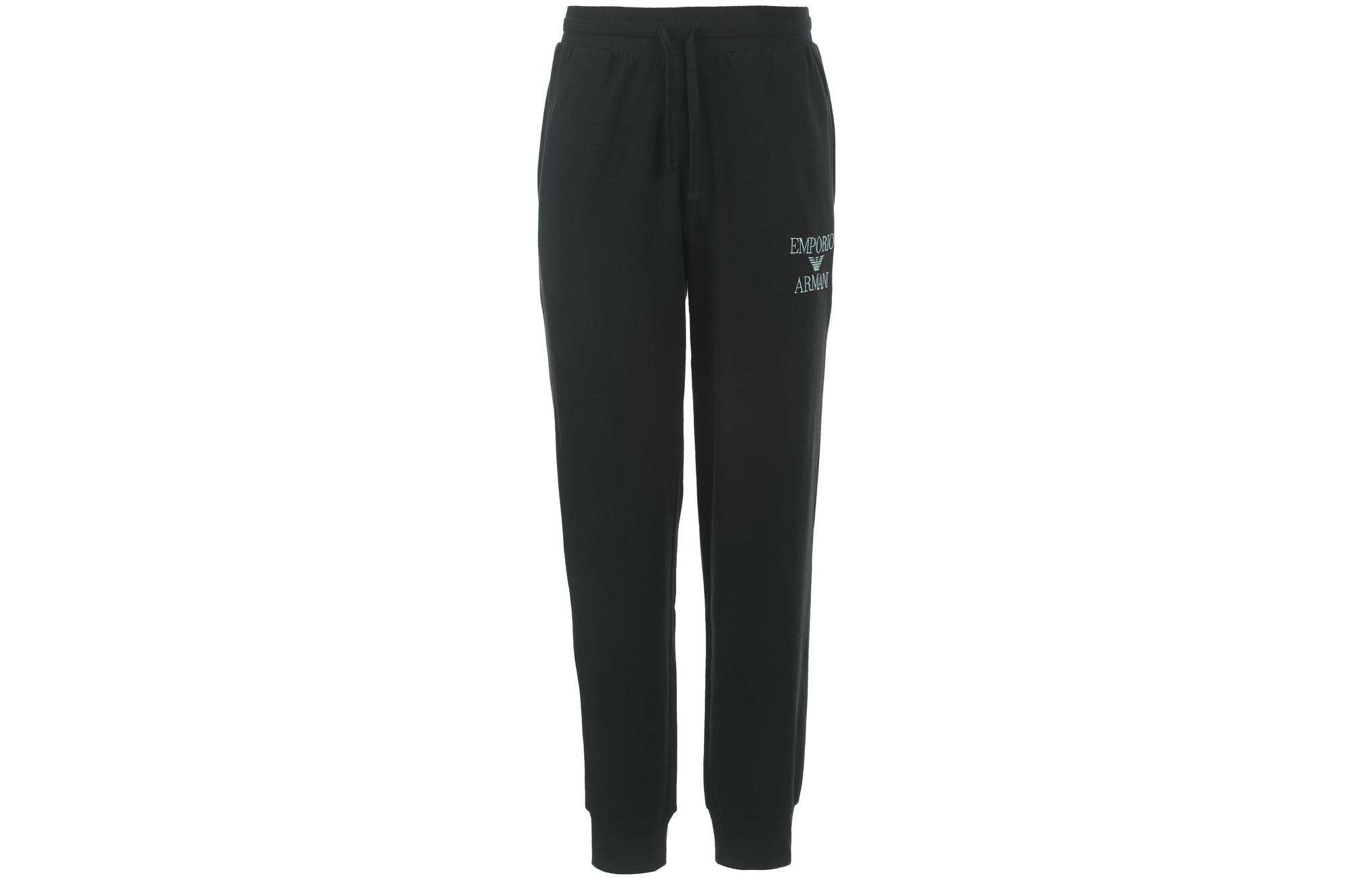 Shop EMPORIO ARMANI FW23 标志印花套头衫套装 黑色 111943-3F571-00020