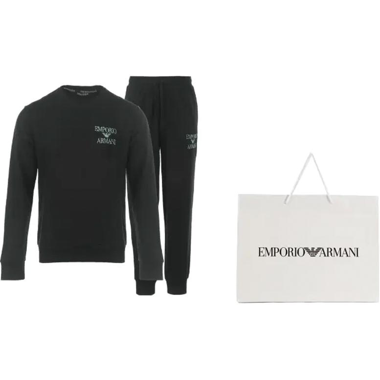 Purchase EMPORIO ARMANI FW23 标志印花套头衫套装 黑色 111943-3F571-00020