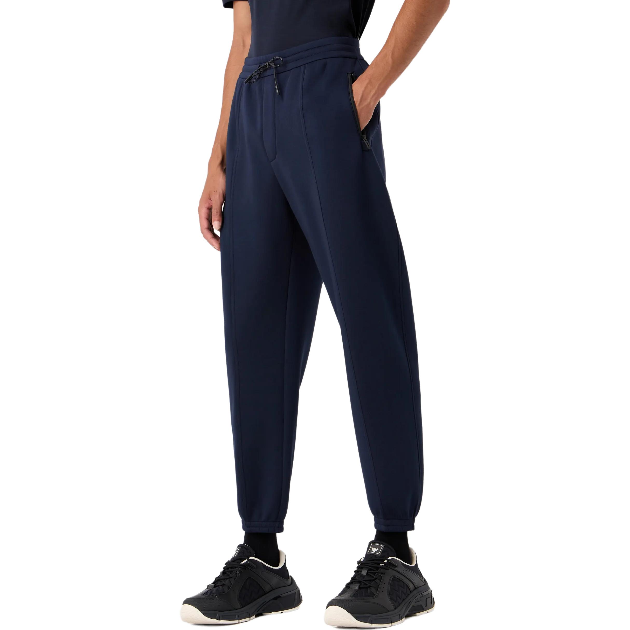 Purchase EMPORIO ARMANI FW23  Navy Blue Drawstring Jogger Casual Pants 6R1PQ0-1JNWZ-09B3