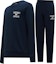 Shop EMPORIO ARMANI FW23 Navy Blue Embroidered Casual Sportswear Set. 111943-3F571-0135