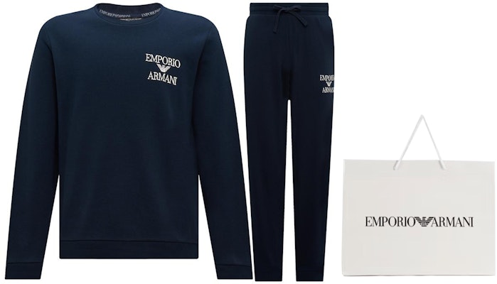 EMPORIO ARMANI FW23 Navy Blue Embroidered Casual Sportswear Set. 111943-3F571-0135 Purchase EMPORIO ARMANI FW23 Navy Blue Embroidered Casual Sportswear Set. 111943-3F571-0135