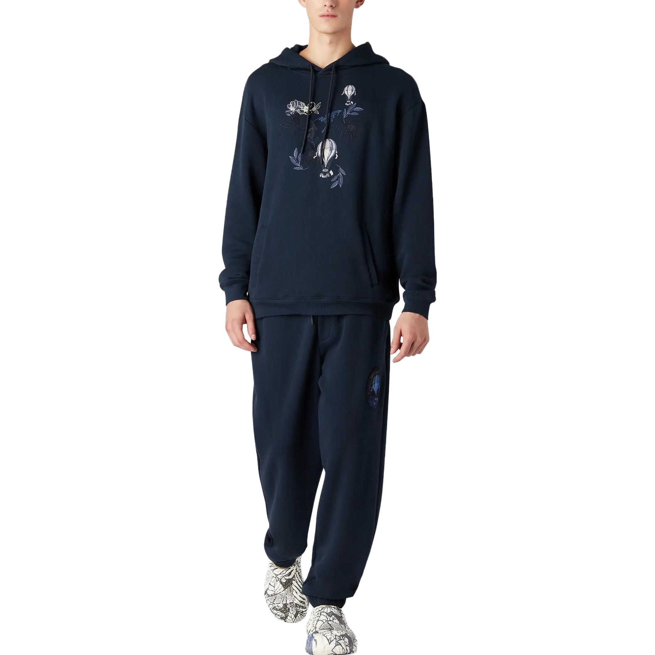 EMPORIO ARMANI FW23  Navy Blue Hoodie with Embroidered Lettering. 6R1M8P-1J7DZ-0954 圖 3