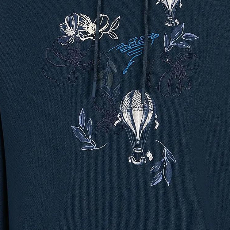 EMPORIO ARMANI FW23  Navy Blue Hoodie with Embroidered Lettering. 6R1M8P-1J7DZ-0954 圖 7