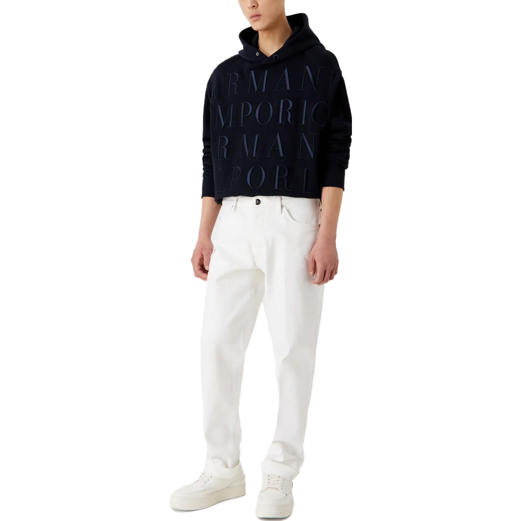 EMPORIO ARMANI FW23  Navy Blue Logo Embroidered Hoodie. 6R1MCR-1JWPZ-0920 圖 3