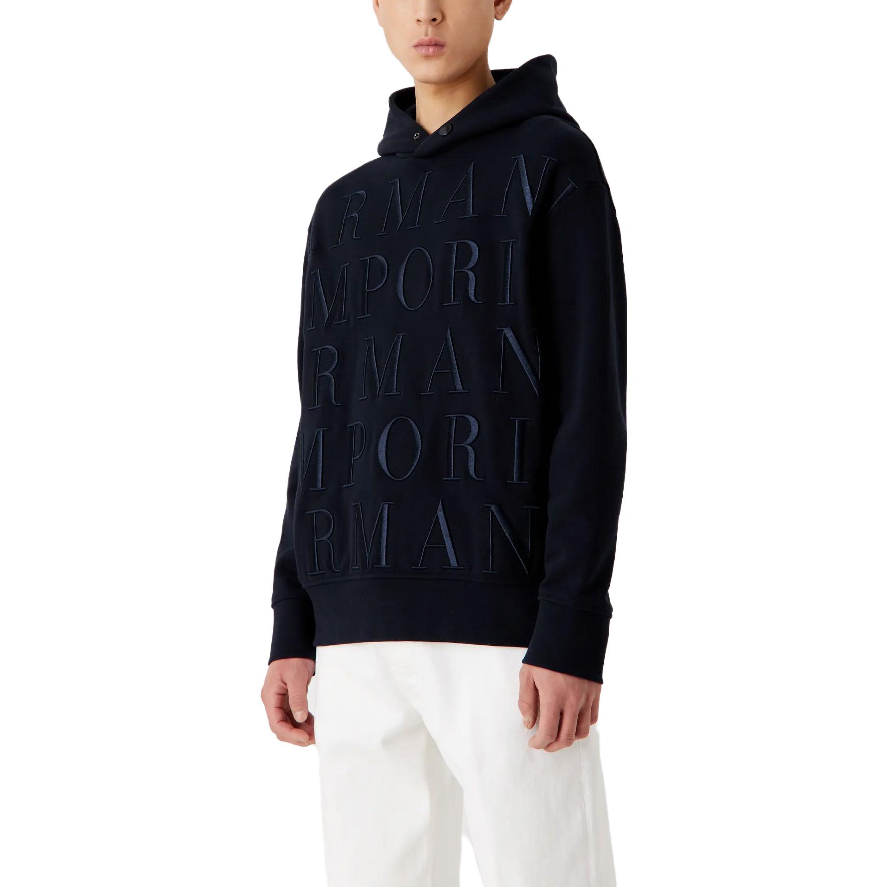 EMPORIO ARMANI FW23  Navy Blue Logo Embroidered Hoodie. 6R1MCR-1JWPZ-0920 圖 4