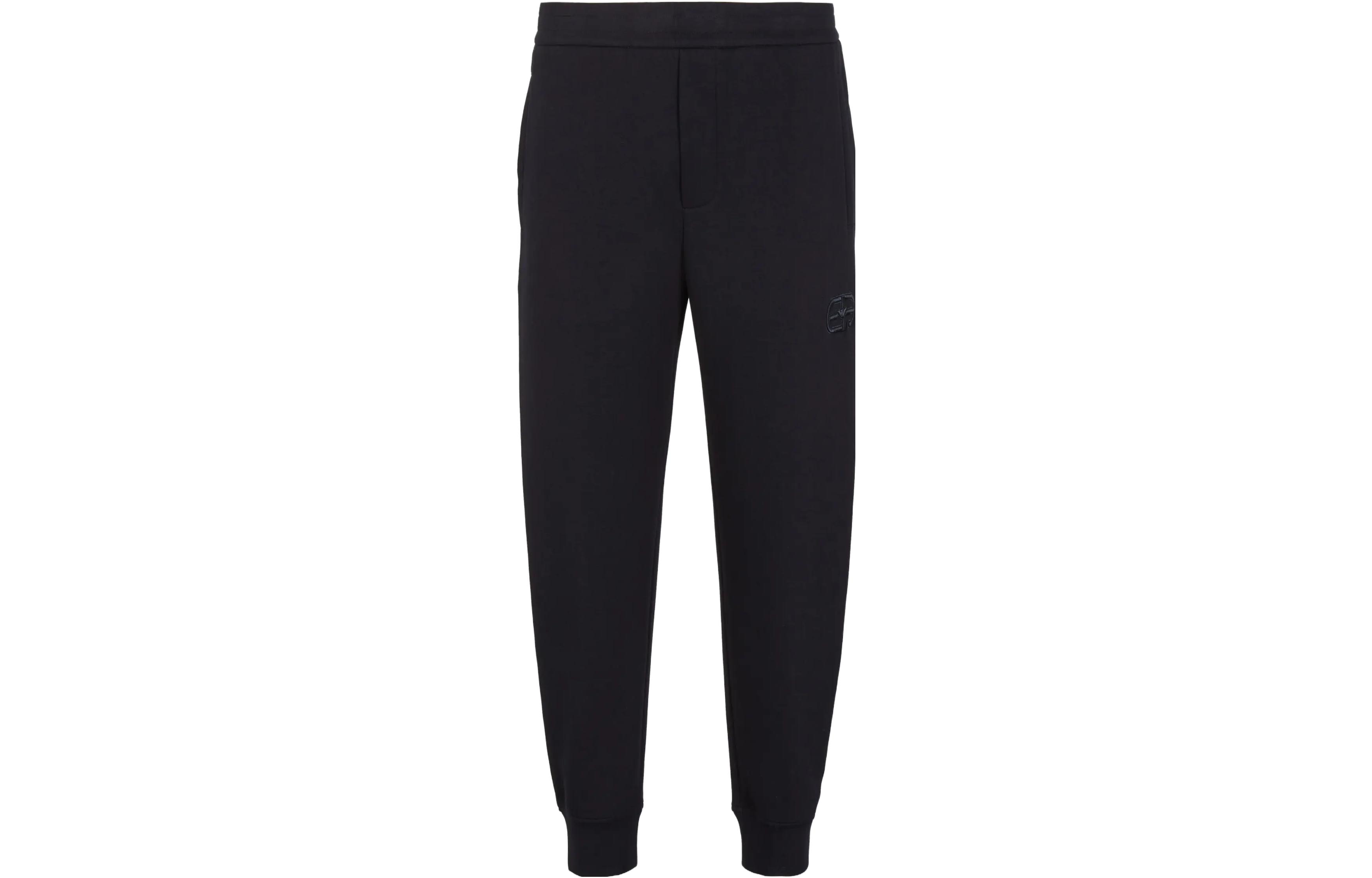 EMPORIO ARMANI FW23  Navy Blue Logo Embroidered Jogger Sweatpants. 8N1PT0-1JHSZ-0920