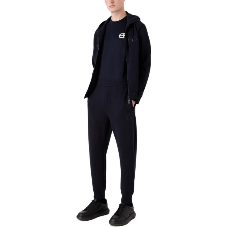Lookbook EMPORIO ARMANI FW23  Navy Blue Logo Embroidered Jogger Sweatpants. 8N1PT0-1JHSZ-0920