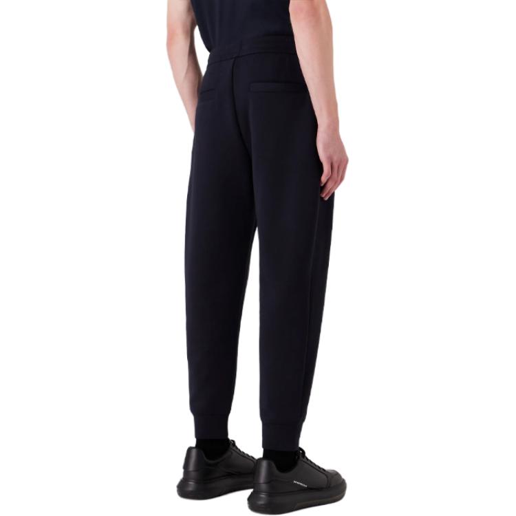 Purchase EMPORIO ARMANI FW23  Navy Blue Logo Embroidered Jogger Sweatpants. 8N1PT0-1JHSZ-0920