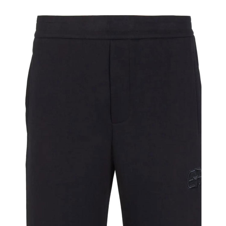 Details for EMPORIO ARMANI FW23  Navy Blue Logo Embroidered Jogger Sweatpants. 8N1PT0-1JHSZ-0920