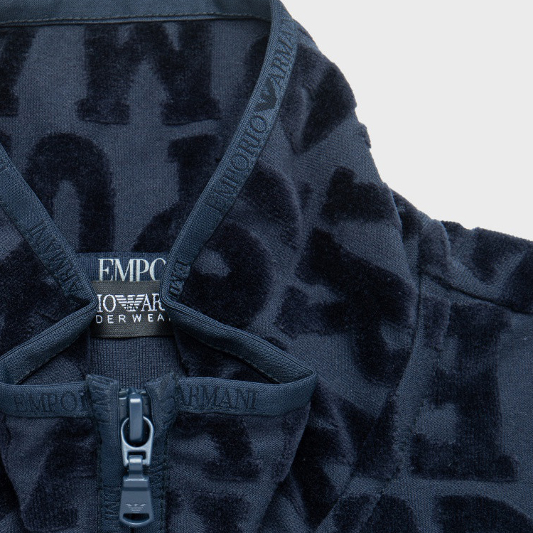 Details for エンポリオ アルマーニ FW23 ネイビー ロゴ レター ジップアップ ジャケット. 112001-3F589-45735