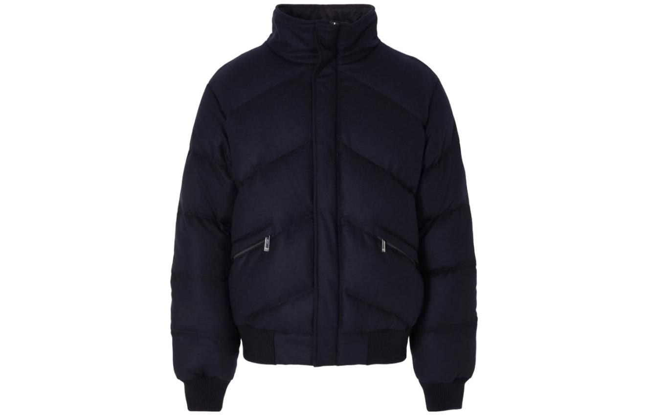 EMPORIO ARMANI FW23  Navy High Neck Zip Cotton Jacket 6R1B7R-1K23Z-0922