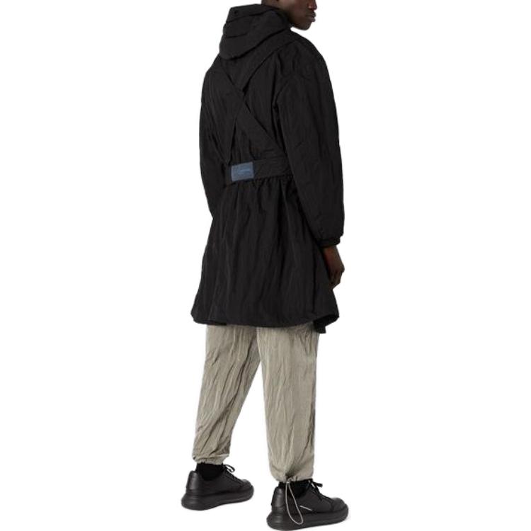 Lookbook EMPORIO ARMANI FW23 可翻轉連帽拉鍊長款黑色風衣外套. 6R1LC71-NZKZ1-0999
