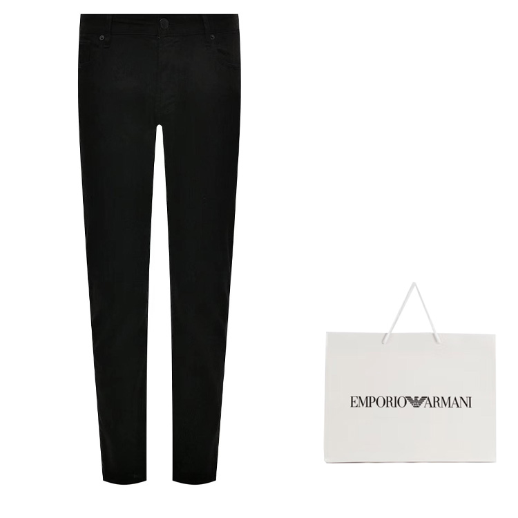 Lookbook EMPORIO ARMANI FW23 修身低腰直筒休闲裤 黑色 8N1J06-1DHDZ-0005